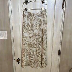 Tan and Brown Maxi A-Line Skirt for Resort Wear